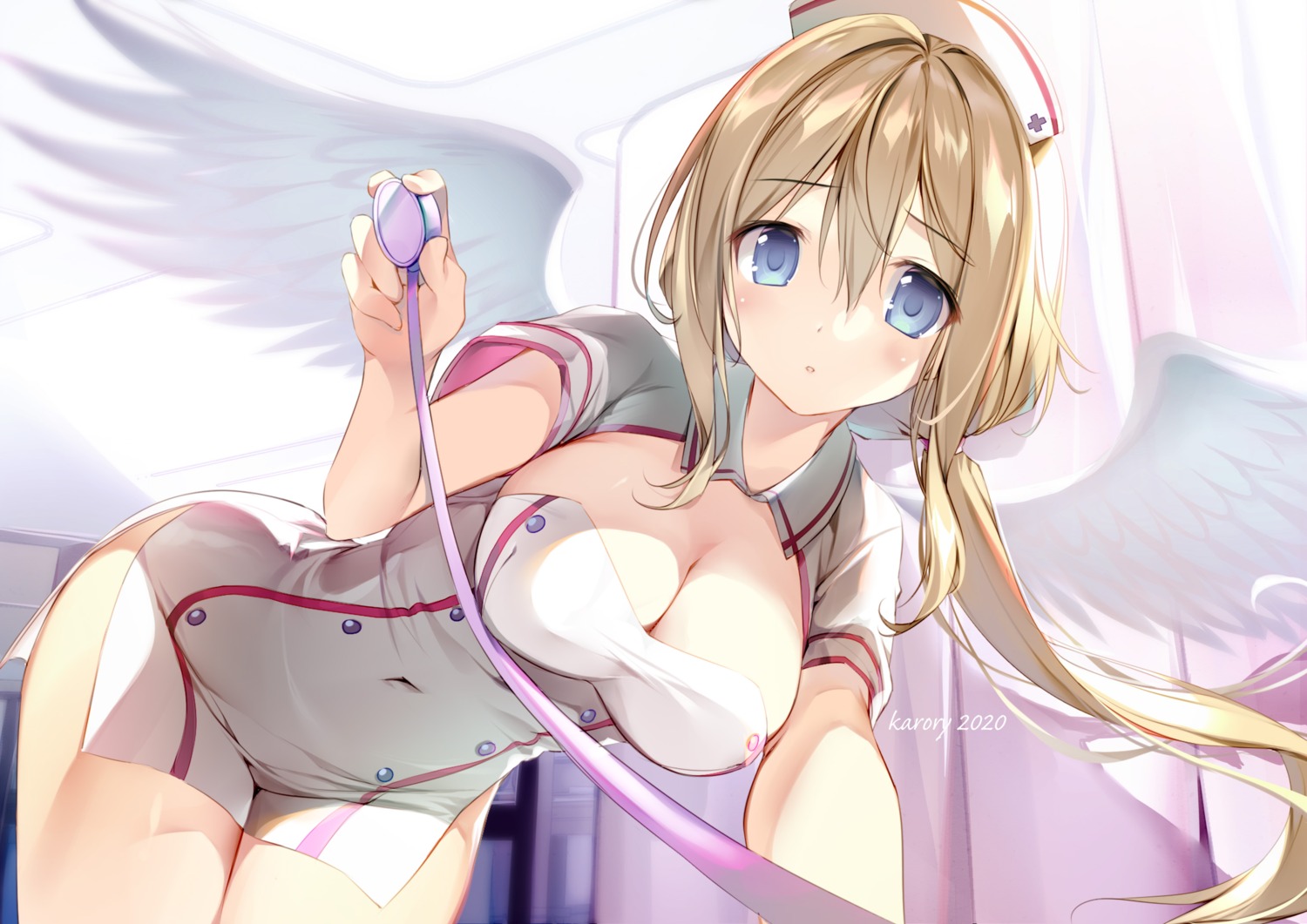 karory no_bra nurse tenshi-chan_(karory) wings