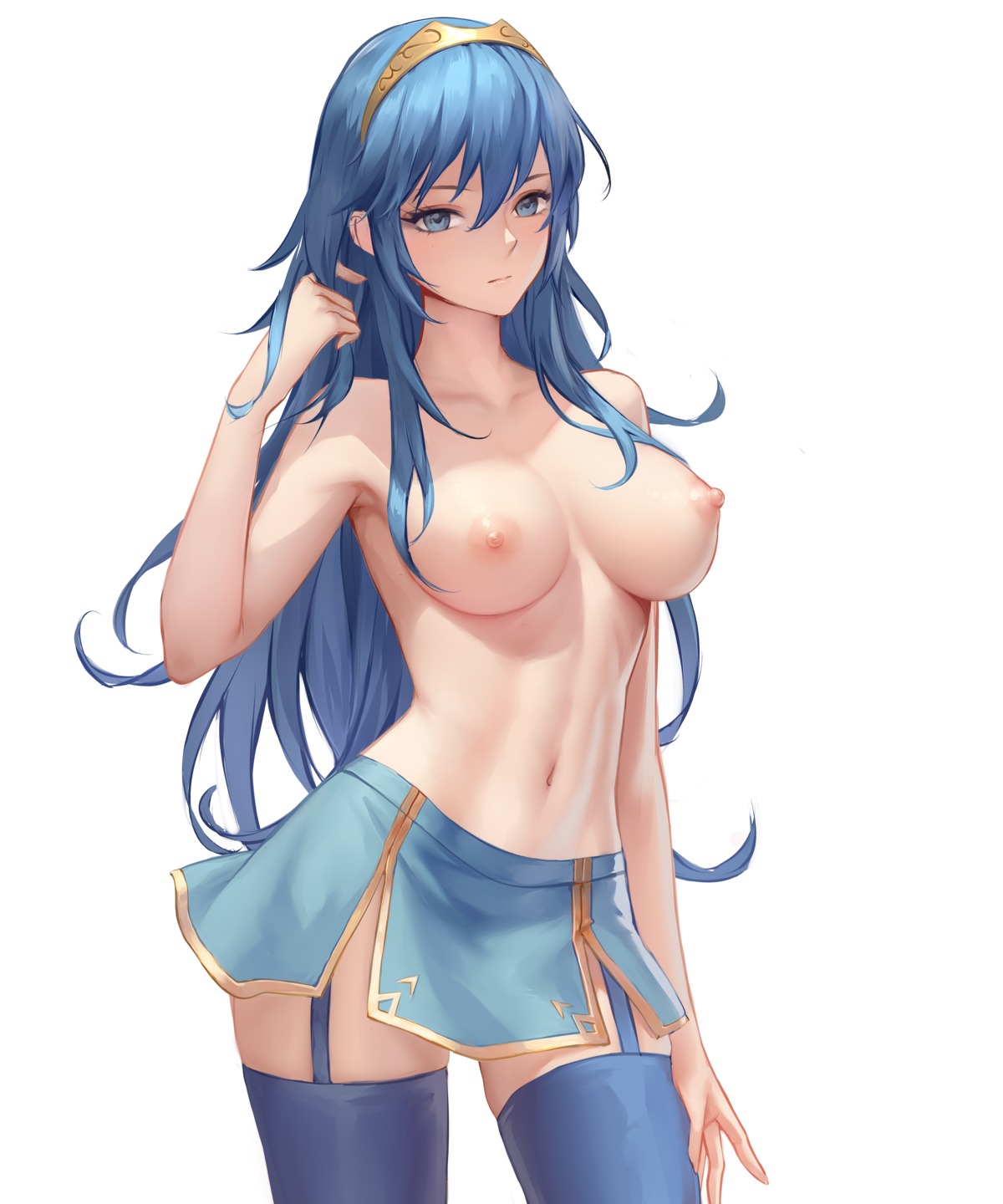 chihunhentai fire_emblem lucina_(fire_emblem) nipples stockings thighhighs topless
