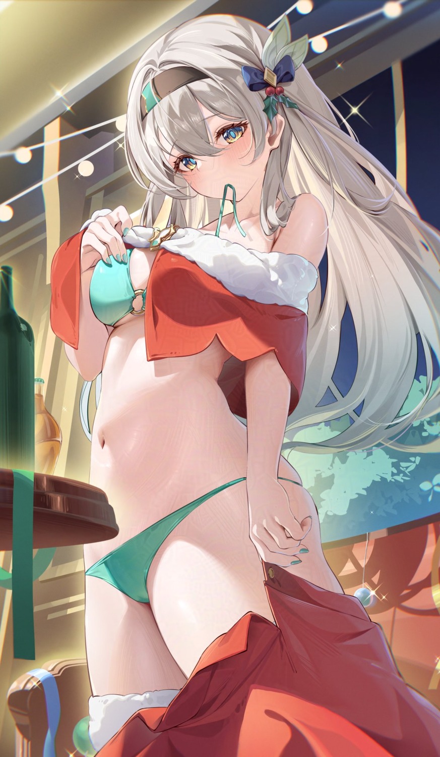 bikini christmas firefly g_uhrabbit honkai:_star_rail swimsuits undressing