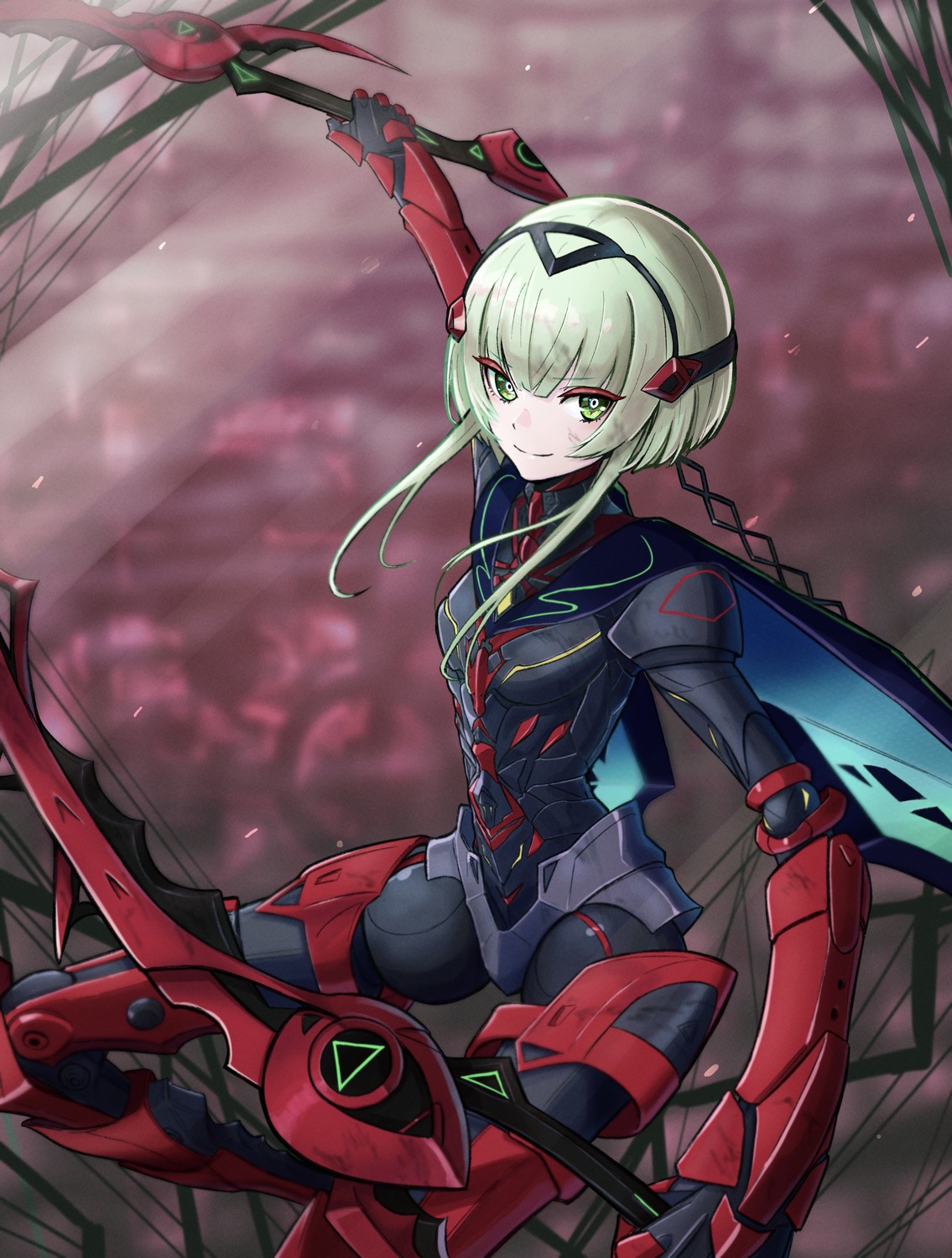 armor bodysuit ino_(xenoblade_3) mecha_musume rooru_kyaabetsu sword xenoblade xenoblade_chronicles_3