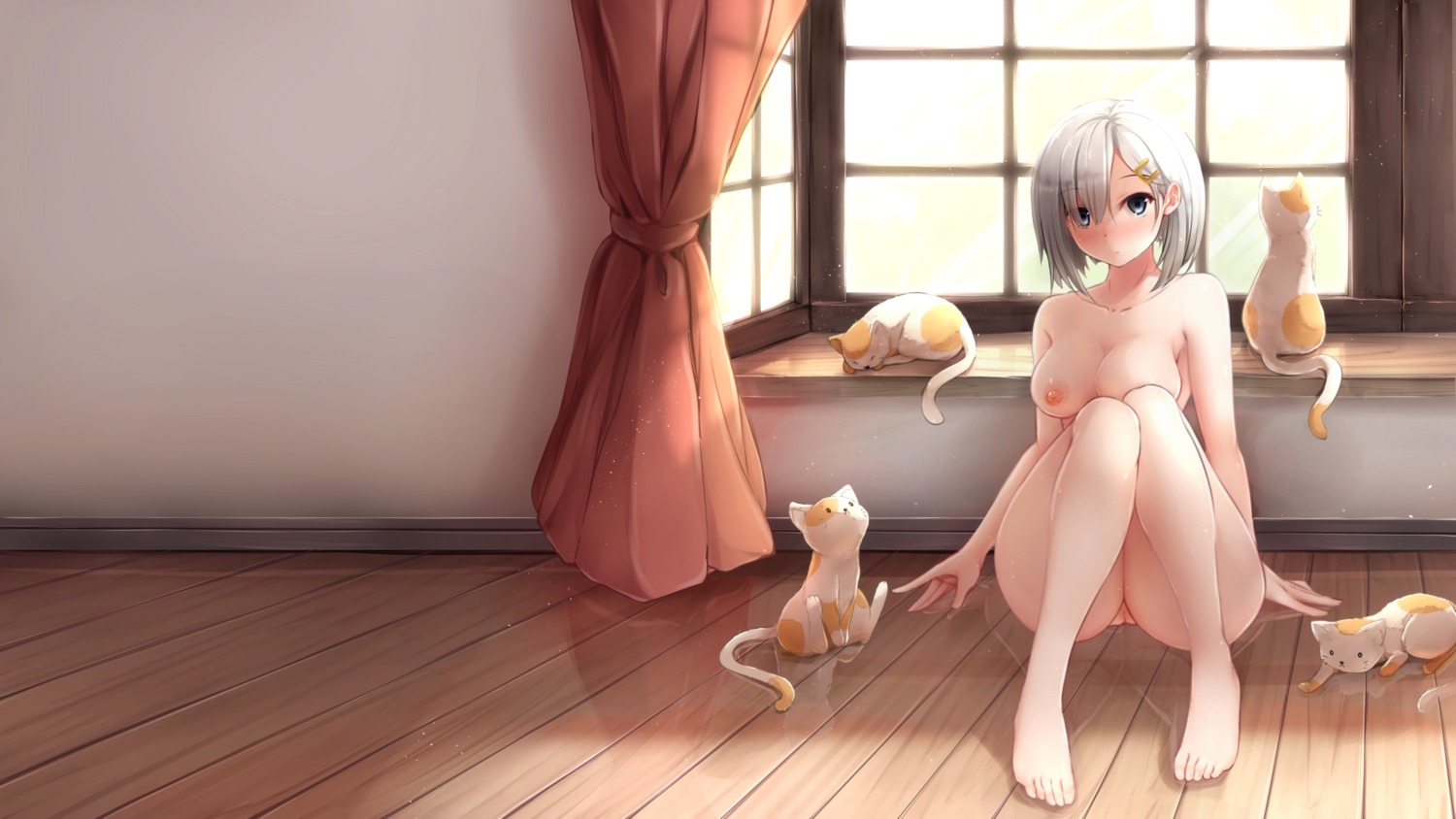 hamakaze_(kancolle) kantai_collection naked neko nicoby nipples pussy uncensored wallpaper