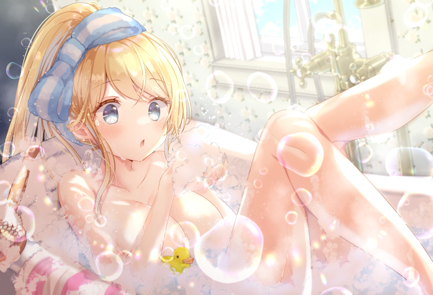 bathing cream emori_miku_project emu_alice gomano_rio naked wet