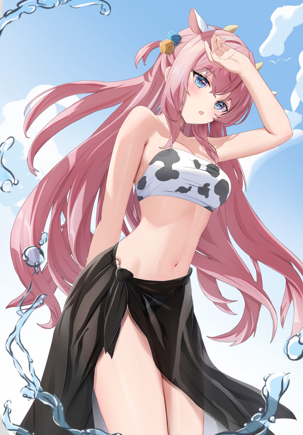 animal_ears bikini bocchi_the_rock! gotou_hitori horns pharmarr see_through swimsuits