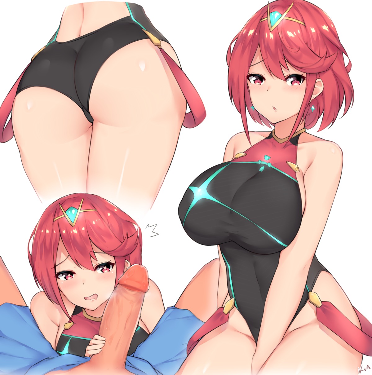 ass breasts handjob homura_(xenoblade_2) kuavera penis swimsuits uncensored xenoblade xenoblade_chronicles_2