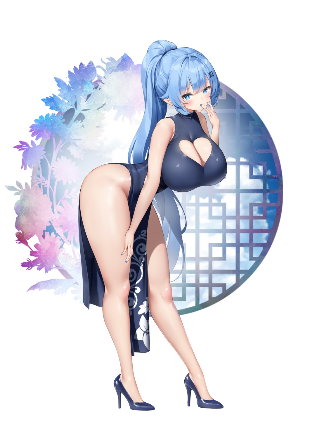 character_pria chinadress cleavage heels keibeam nopan pointy_ears