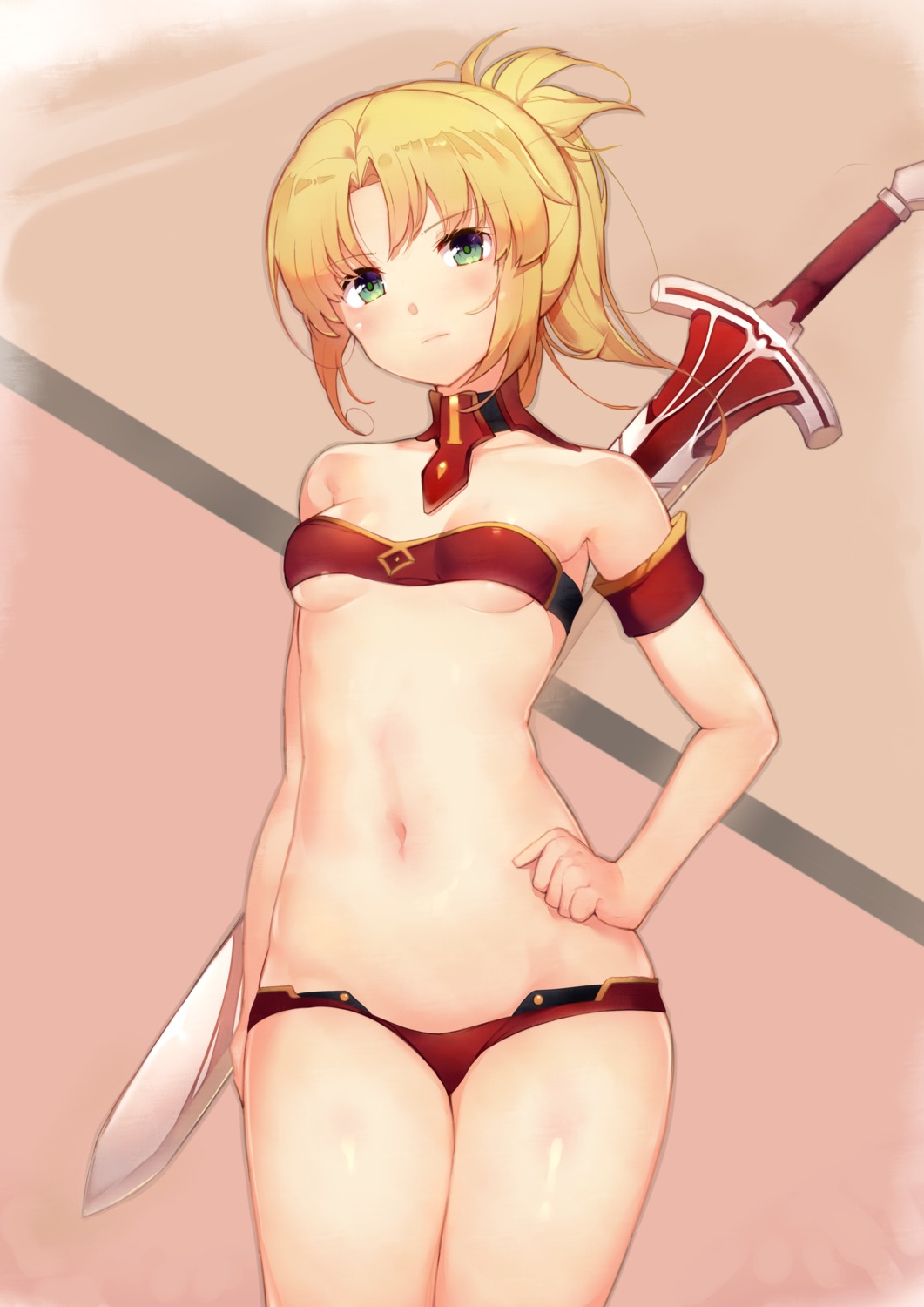 bikini_armor fate/grand_order kimoshi mordred_(fate) sword