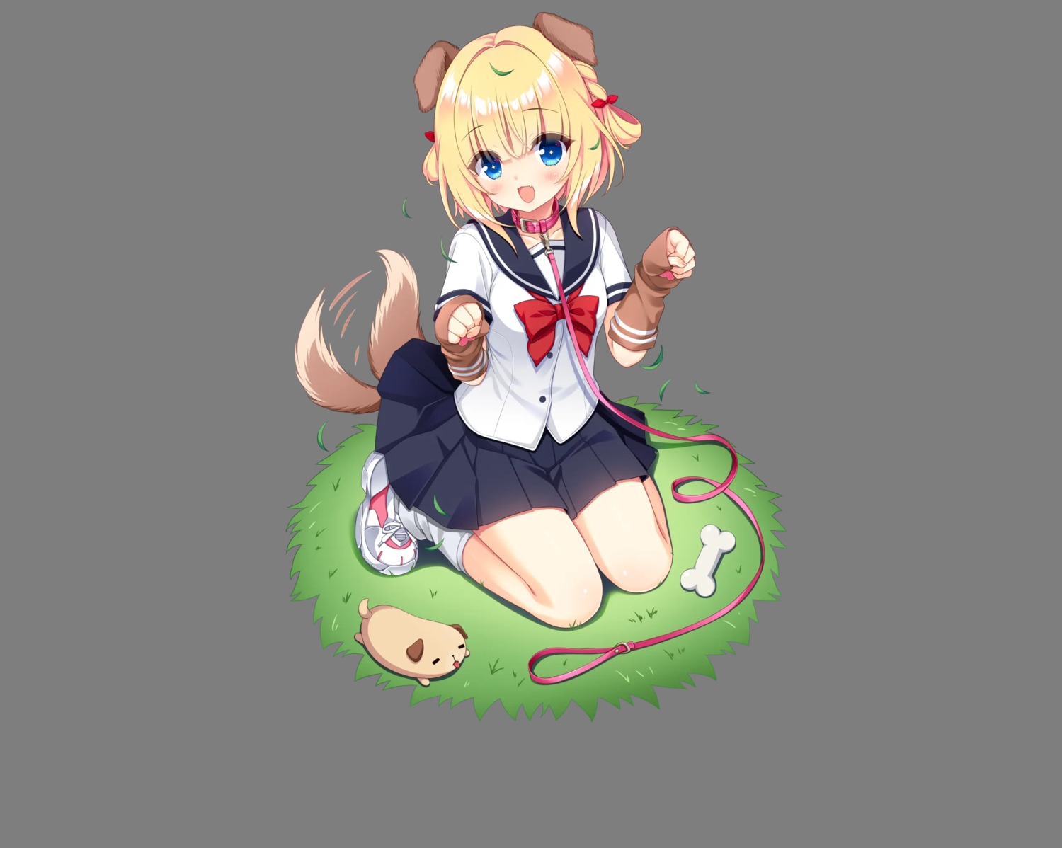 animal_ears asa_project inumimi inuya_kamoru ren'ai_hajimemashite seifuku tagme tail transparent_webp