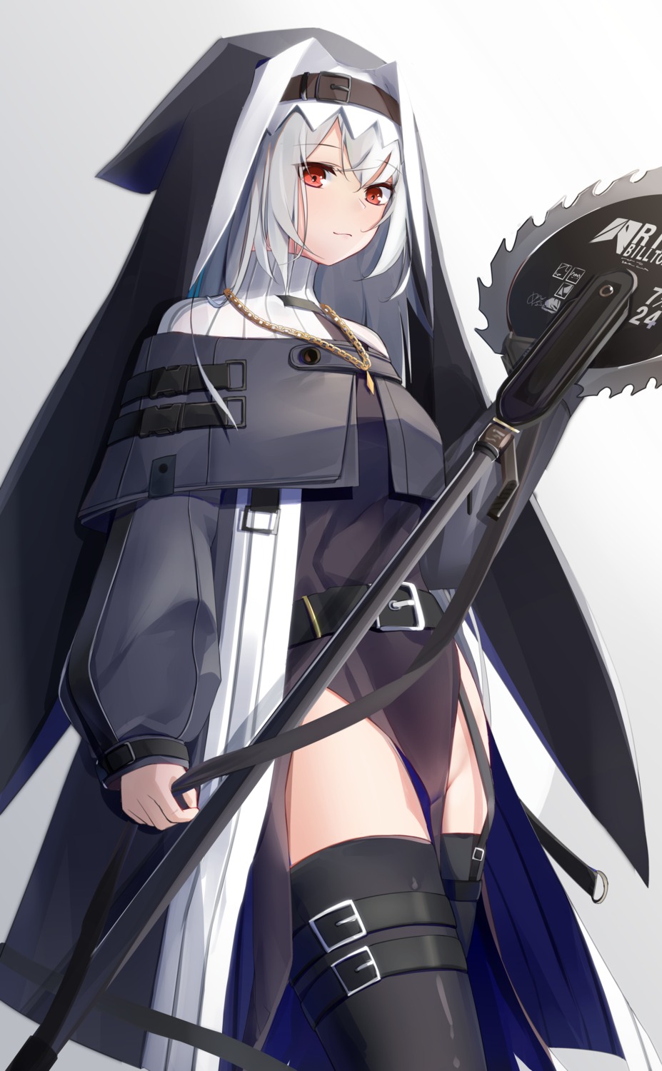 arknights garter kotoha_(kotoha65) nun specter_(arknights) thighhighs weapon