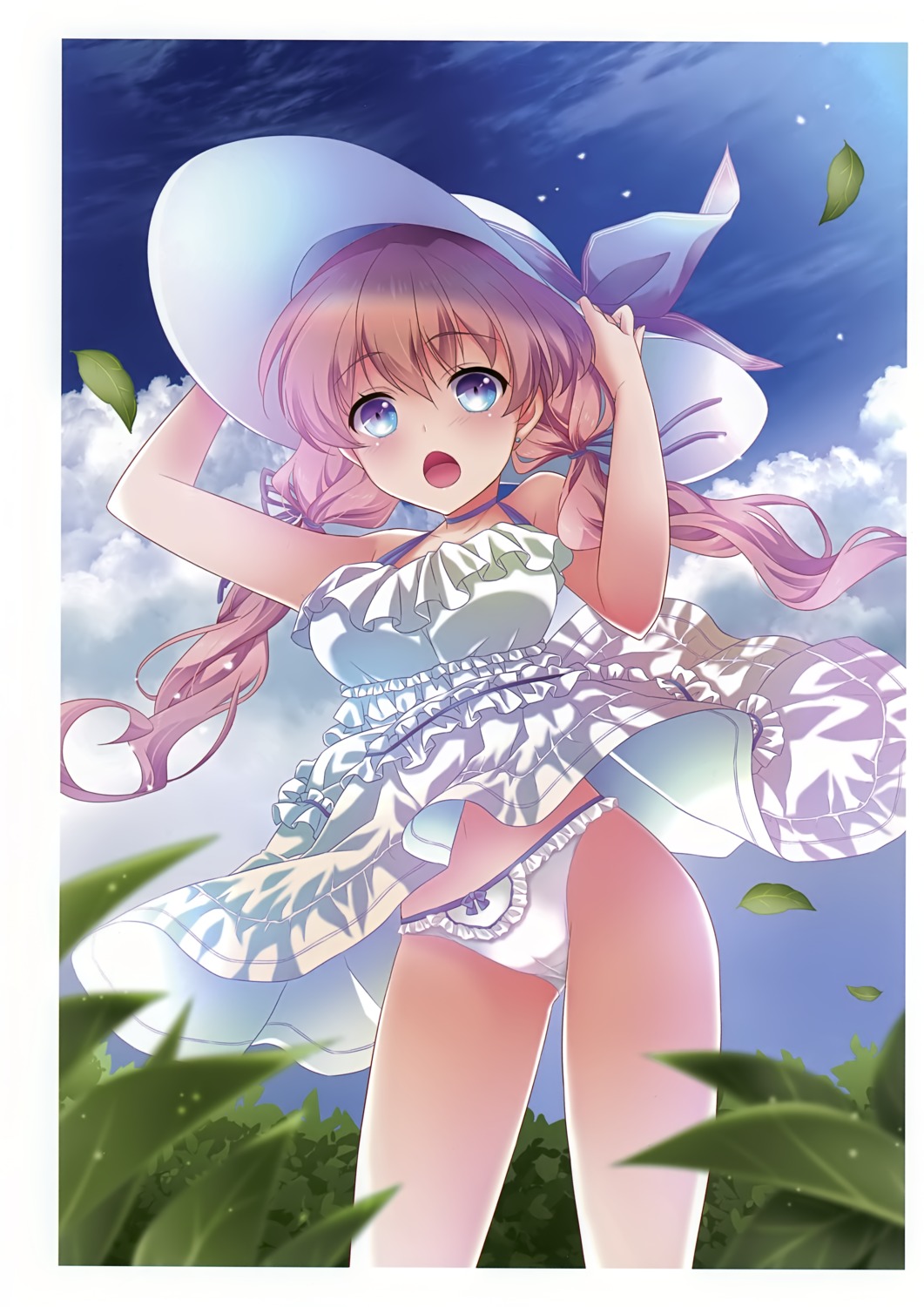 dress nyu pantsu skirt_lift summer_dress