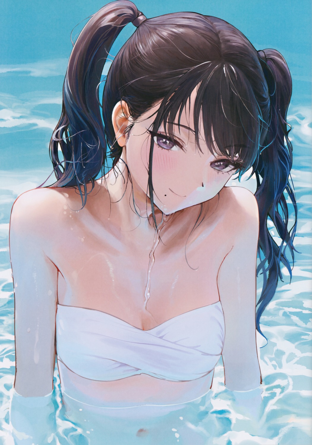 ameyame bikini kazano_hiori swimsuits the_idolm@ster the_idolm@ster_shiny_colors wet