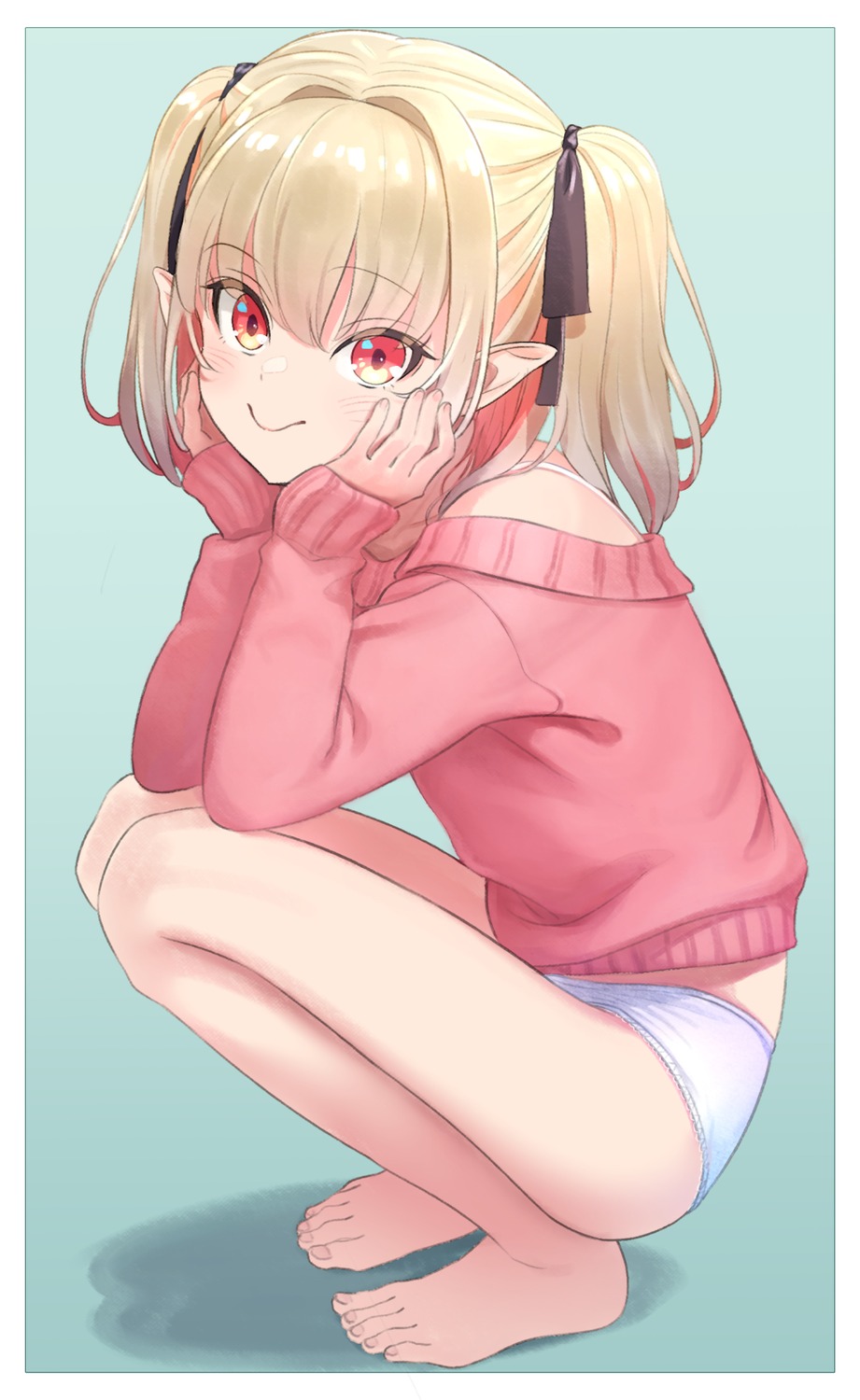 loli makaino_ririmu nijisanji nijisanji_gamers pantsu pointy_ears sabamen sweater