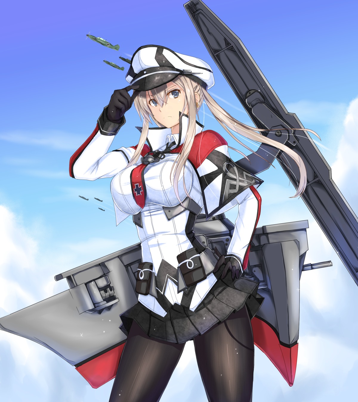 graf_zeppelin_(kancolle) kantai_collection luna_(gunfire) pantyhose uniform