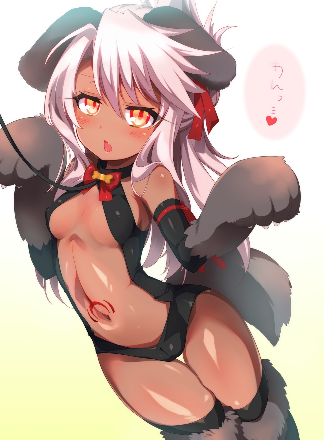 animal_ears chloe_von_einzbern fate/kaleid_liner_prisma_illya fate/stay_night no_bra sakurayume_kome tail tattoo thighhighs