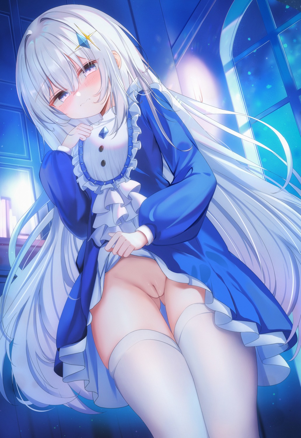 dress kinoshita_ringo_(ryve5758) nopan pussy skirt_lift thighhighs uncensored