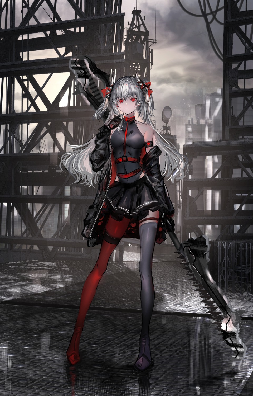 garter gawako thighhighs weapon