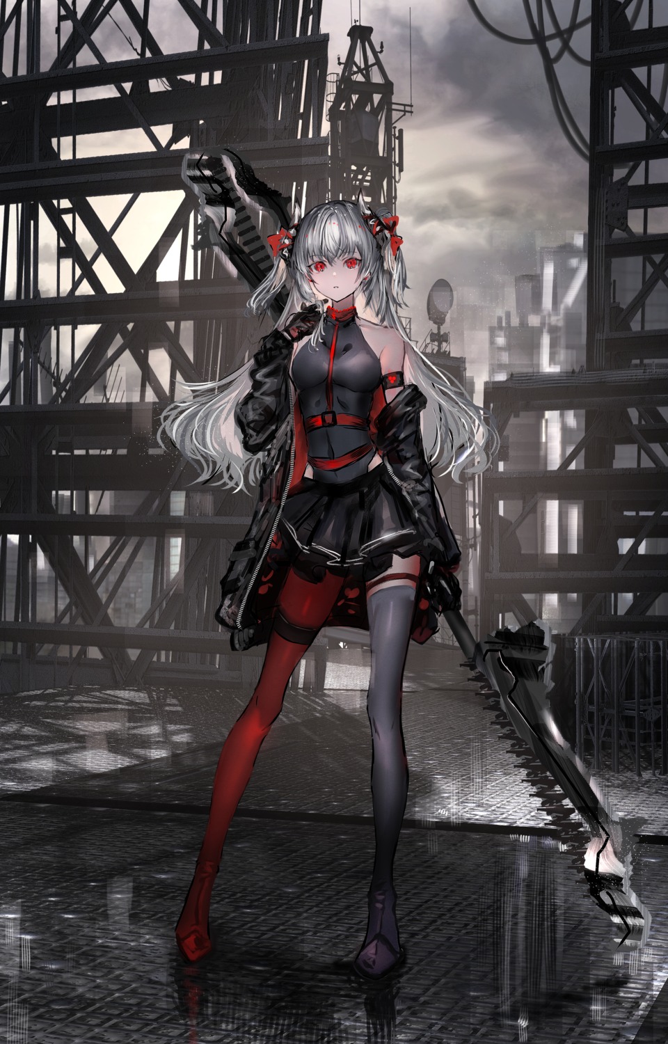 garter nanaponi thighhighs weapon