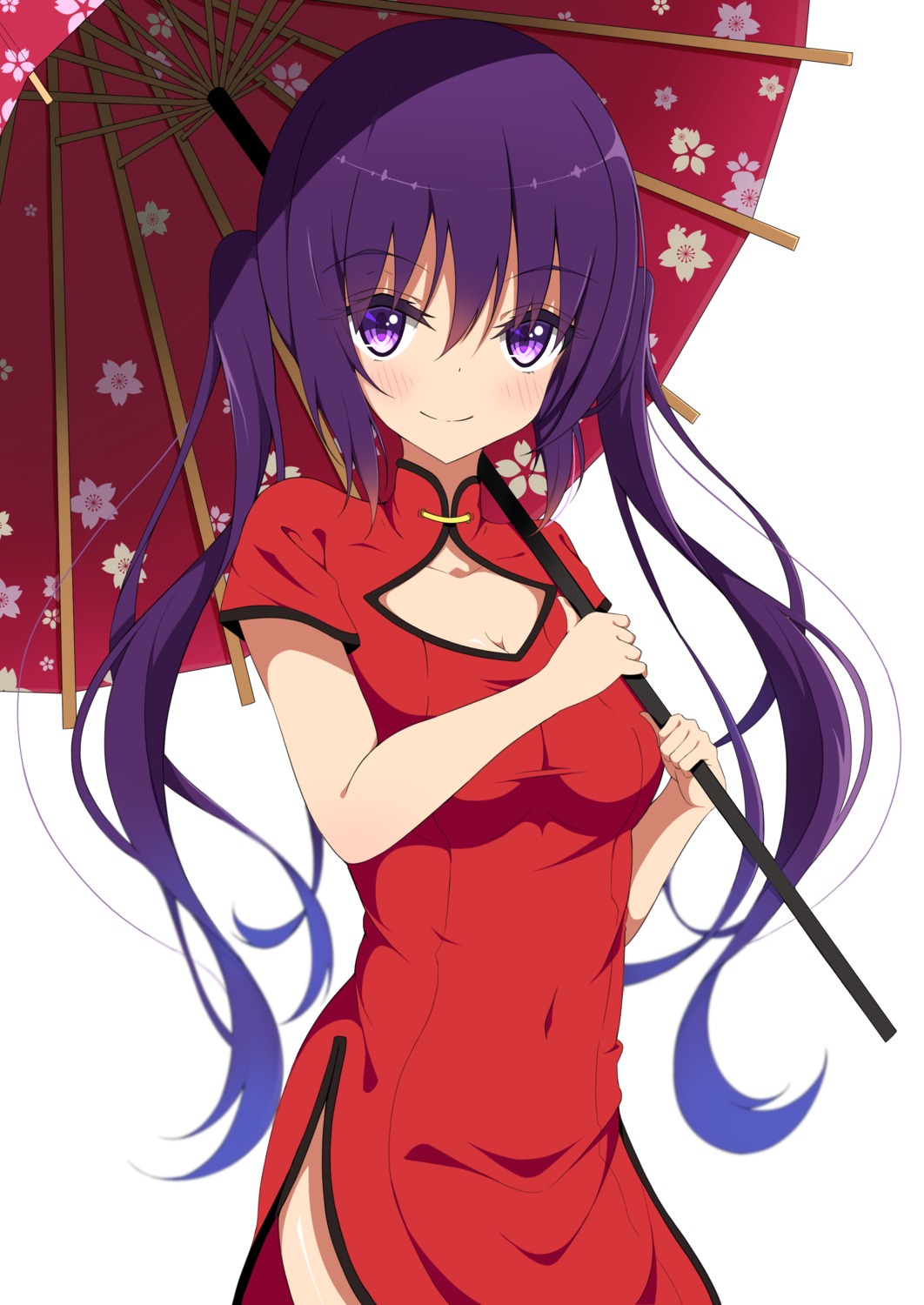 chinadress cleavage gochuumon_wa_usagi_desu_ka? mottsun_(i_40y) tedeza_rize umbrella