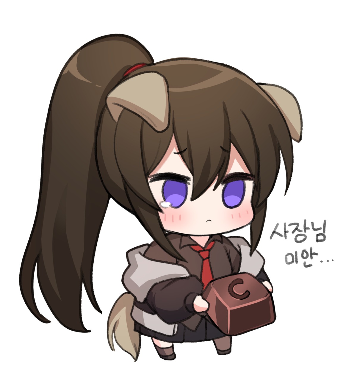 animal_ears chibi counter:side maett seifuku tail yanagi_mina