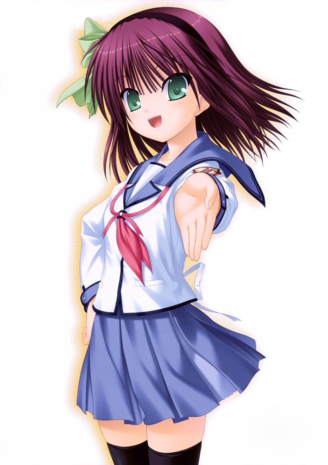 key na-ga angel beats! yurippe detexted seifuku skirt lift thighhighs ...