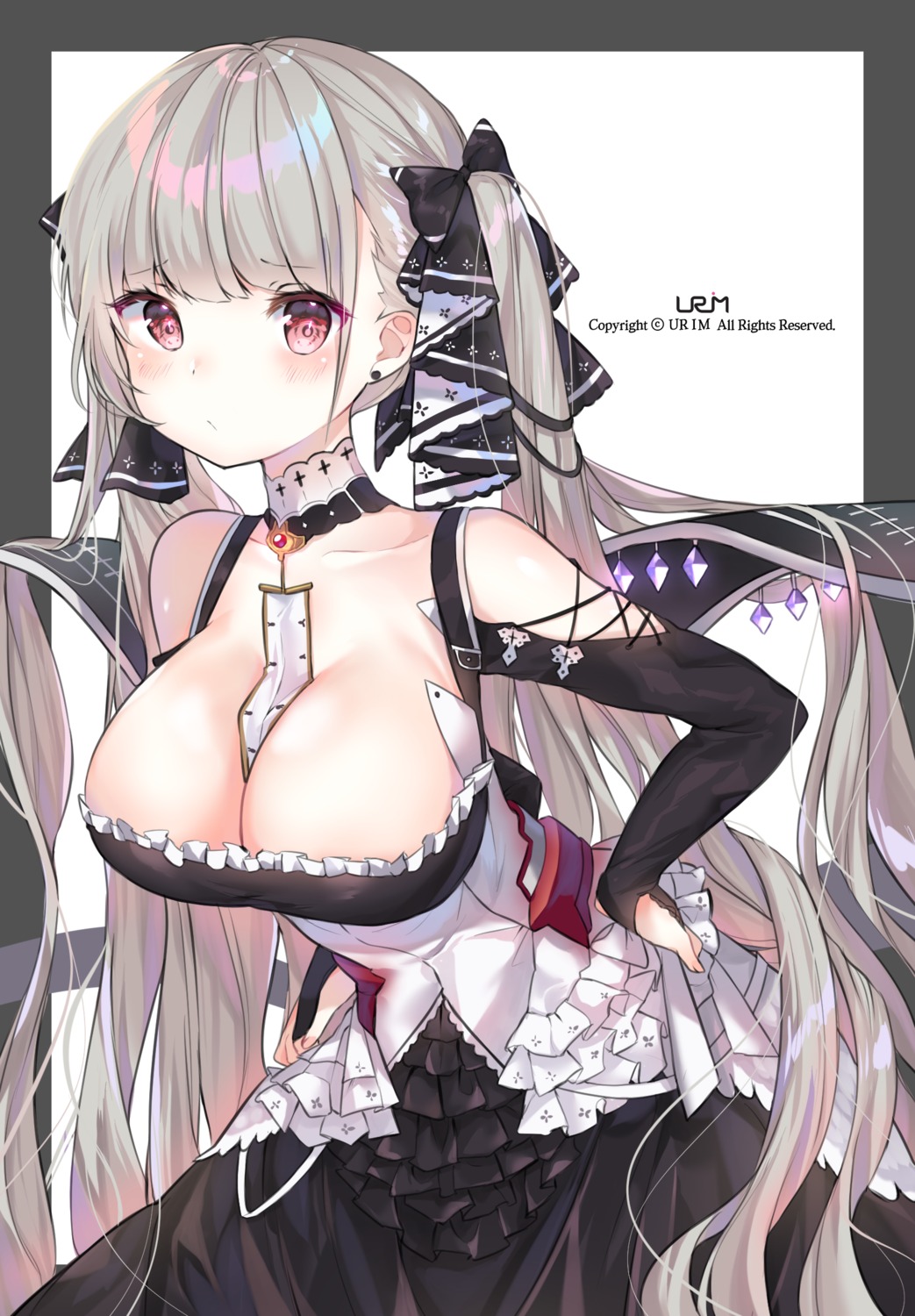 azur_lane cleavage formidable_(azur_lane) gothic_lolita lolita_fashion no_bra urim_(paintur)