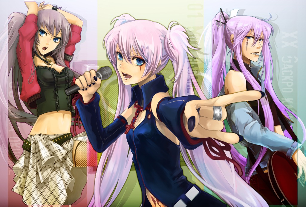 hatsune_miku kamui_gakupo megurine_luka momopanda vocaloid