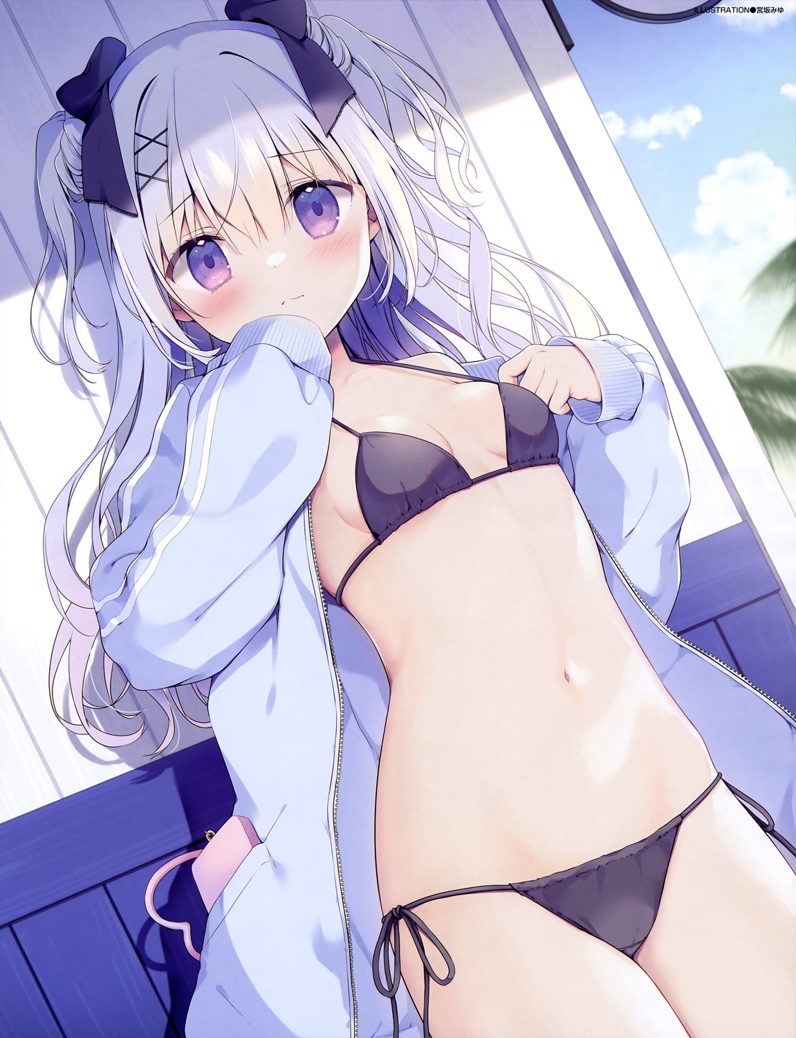 bikini loli miyasaka_miyu open_shirt shirona_(canvas+garden) swimsuits