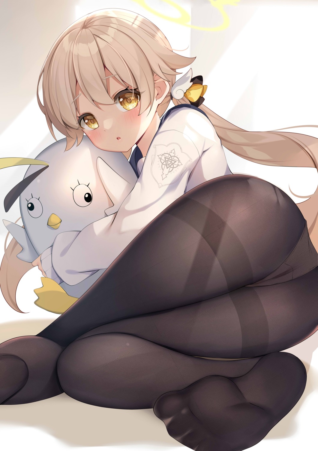 ajitani_hifumi ass blue_archive cameltoe feet halo ikazu401 loli pantsu pantyhose seifuku sweater