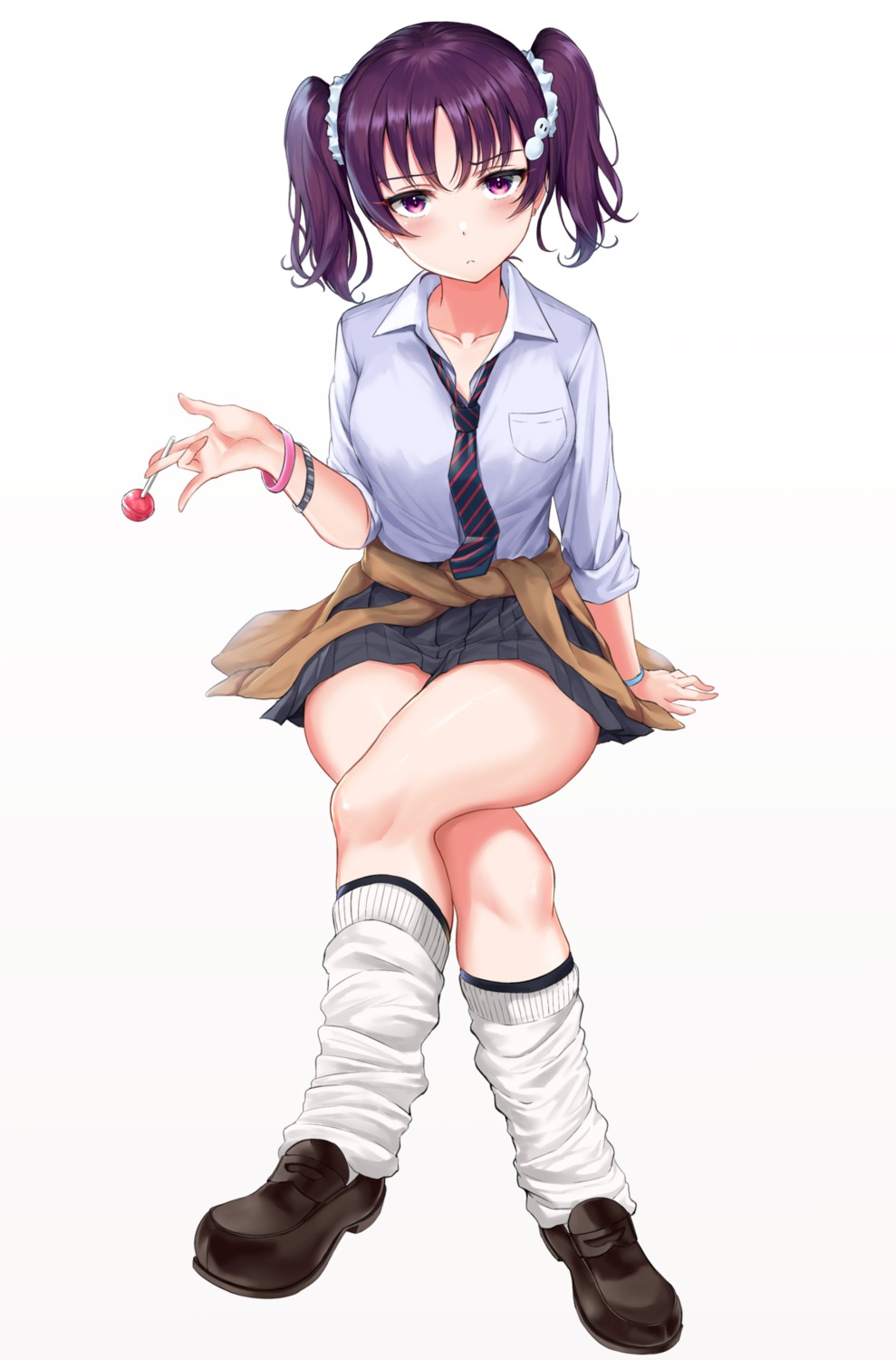 kazuno_ria love_live!_sunshine!! rama_(yu-light8) seifuku skirt_lift sweater