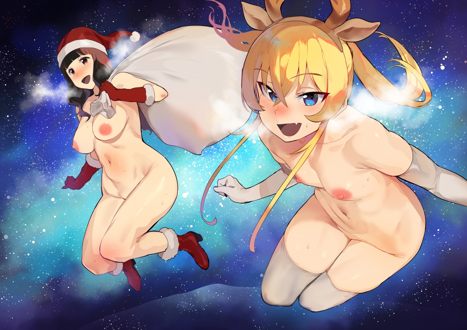 christmas heels iku_(ikuchan_kaoru) naked nipples thighhighs