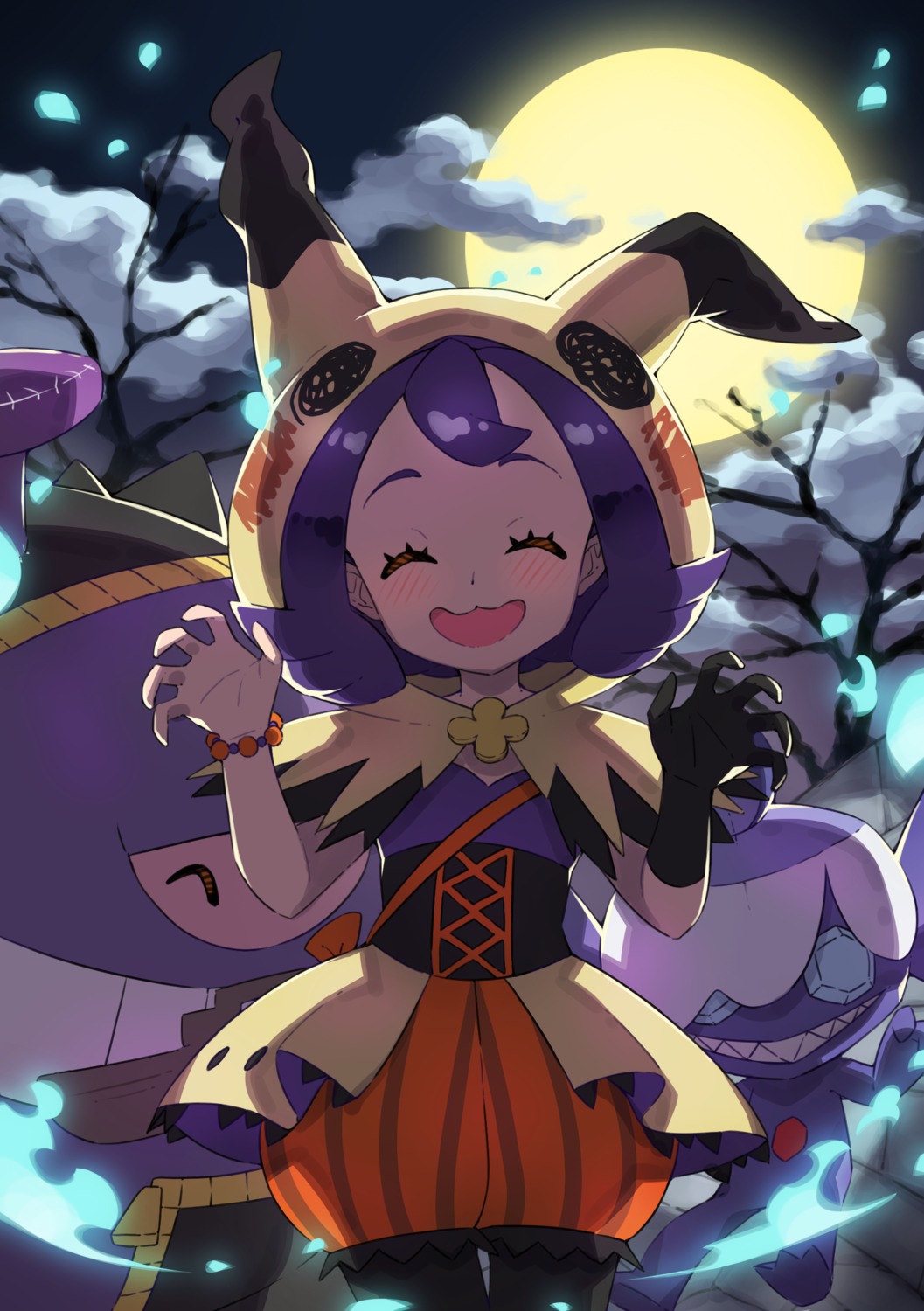 acerola_(pokemon) bloomers cosplay dress fishnets gengar halloween mimikyu pokemon pokemon_sm pokemon_usum sableye taisa_(lovemokunae)