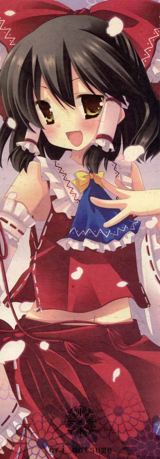 hakurei_reimu natsume_eri stick_poster touhou