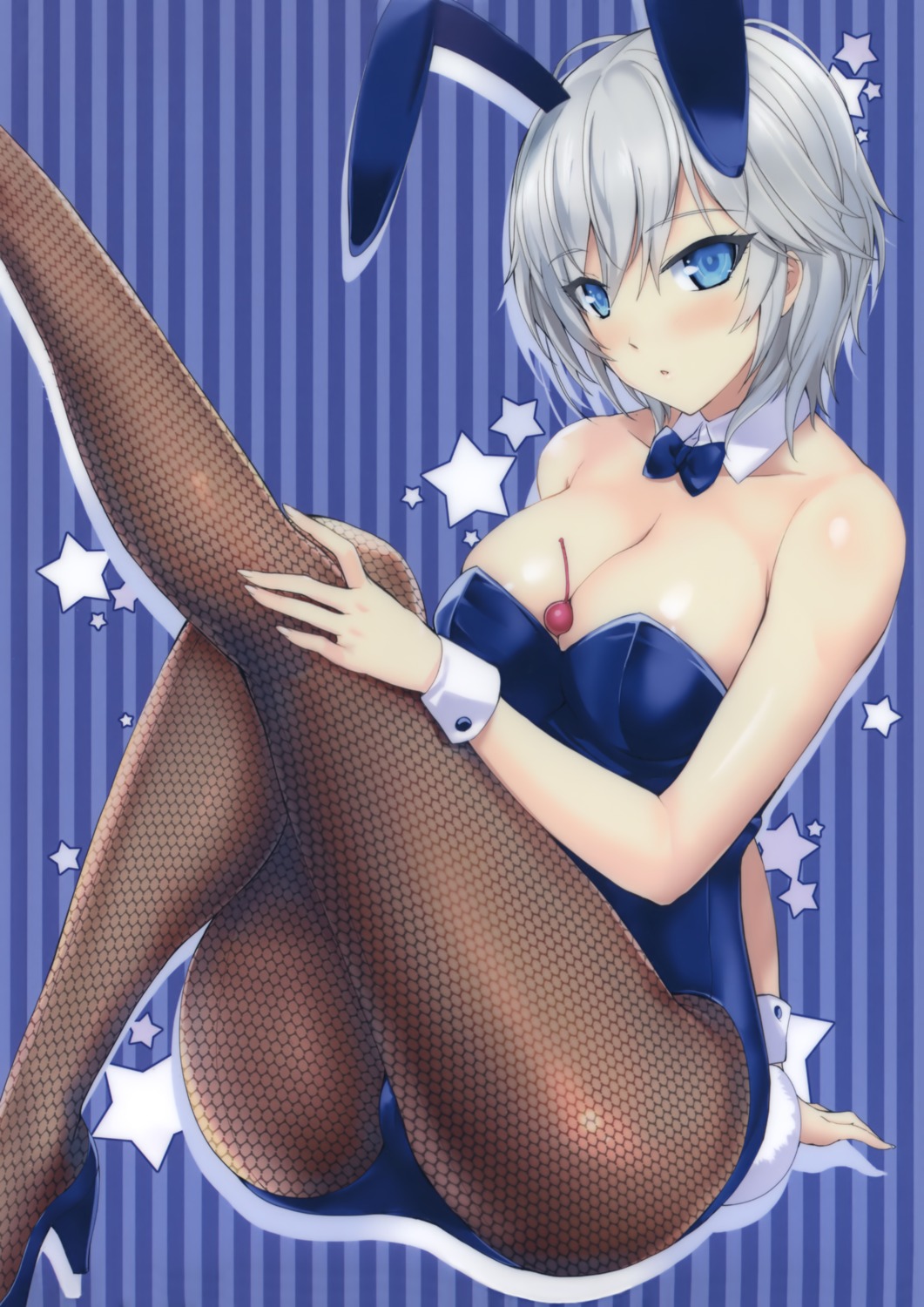 anastasia_(idolm@ster) animal_ears bunny_ears bunny_girl cleavage fishnets heels onigiri-kun pantyhose tail the_idolm@ster the_idolm@ster_cinderella_girls zankirow