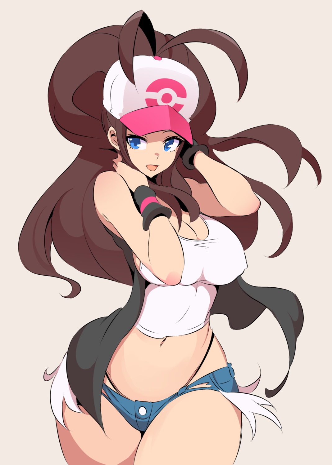 erect_nipples nac000_(artist) no_bra pantsu pokemon pokemon_bw touko_(pokemon)