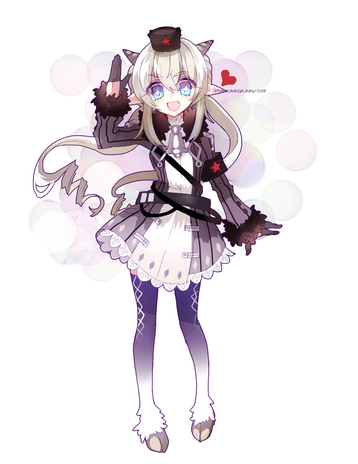 arthuridea dress horns pointy_ears thighhighs