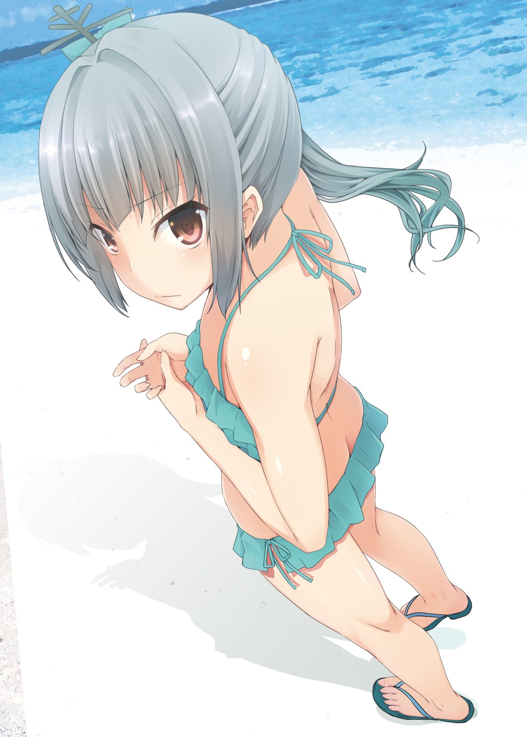 bikini kantai_collection kasumi_(kancolle) nagami_yuu swimsuits