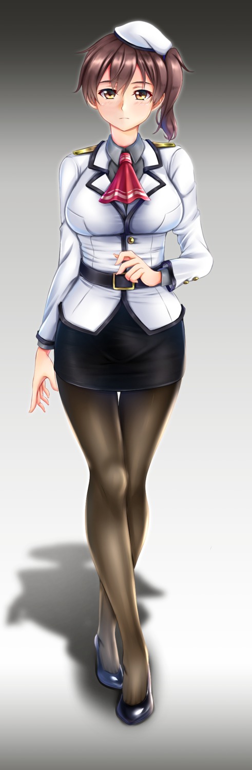 kaga_(kancolle) kantai_collection pantyhose siki2046 uniform