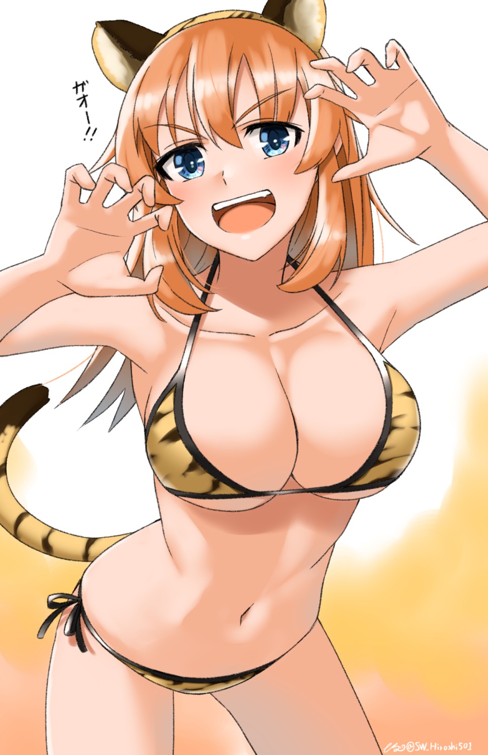animal_ears bikini charlotte_e_yeager strike_witches strike_witches:_operation_victory_arrow strike_witches_2 strike_witches_gekijouban sw_hiroshi501 swimsuits tail