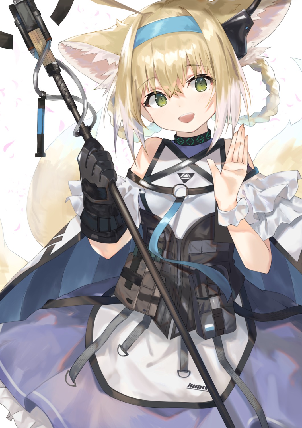 animal_ears arknights suzuran_(arknights) taht_(that_is_mm) weapon