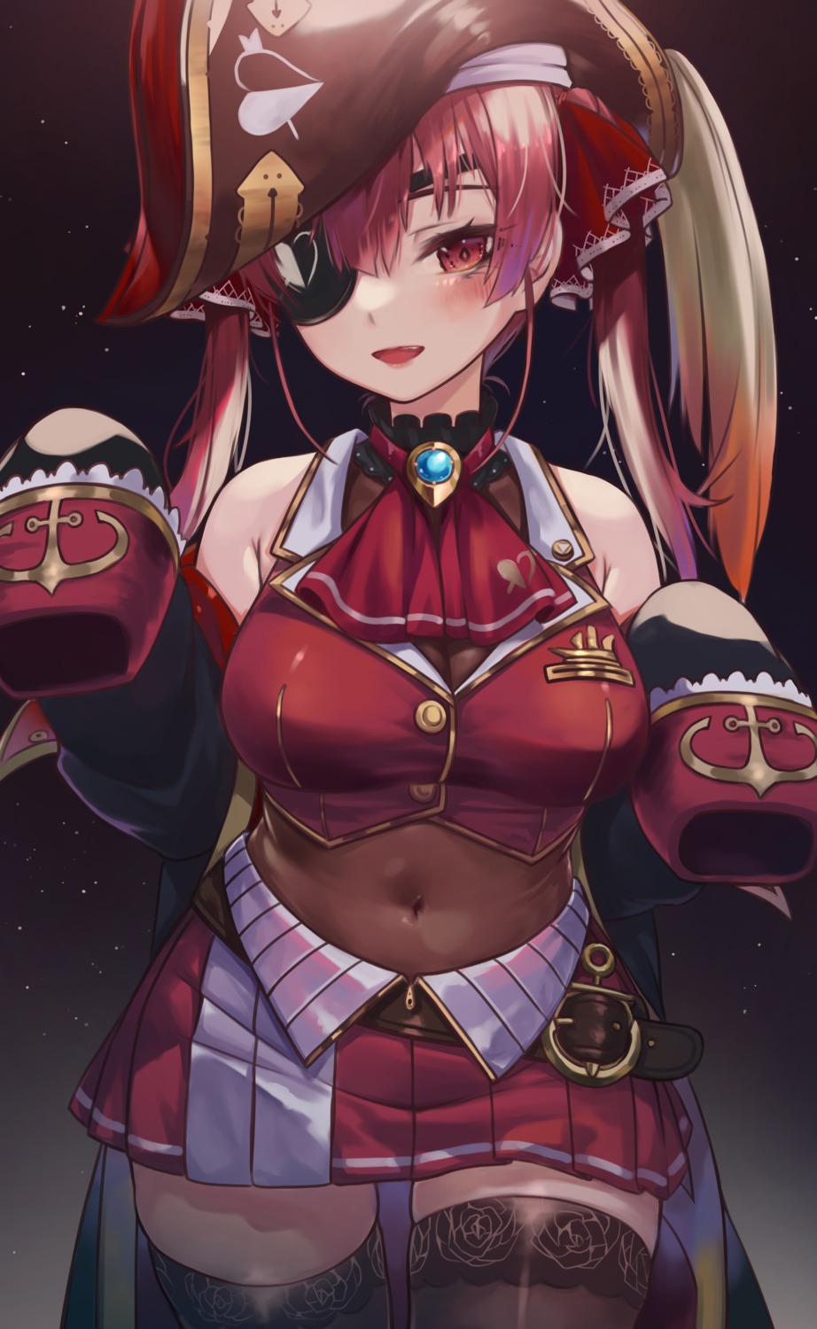 eyepatch hololive houshou_marine pirate thighhighs torriet