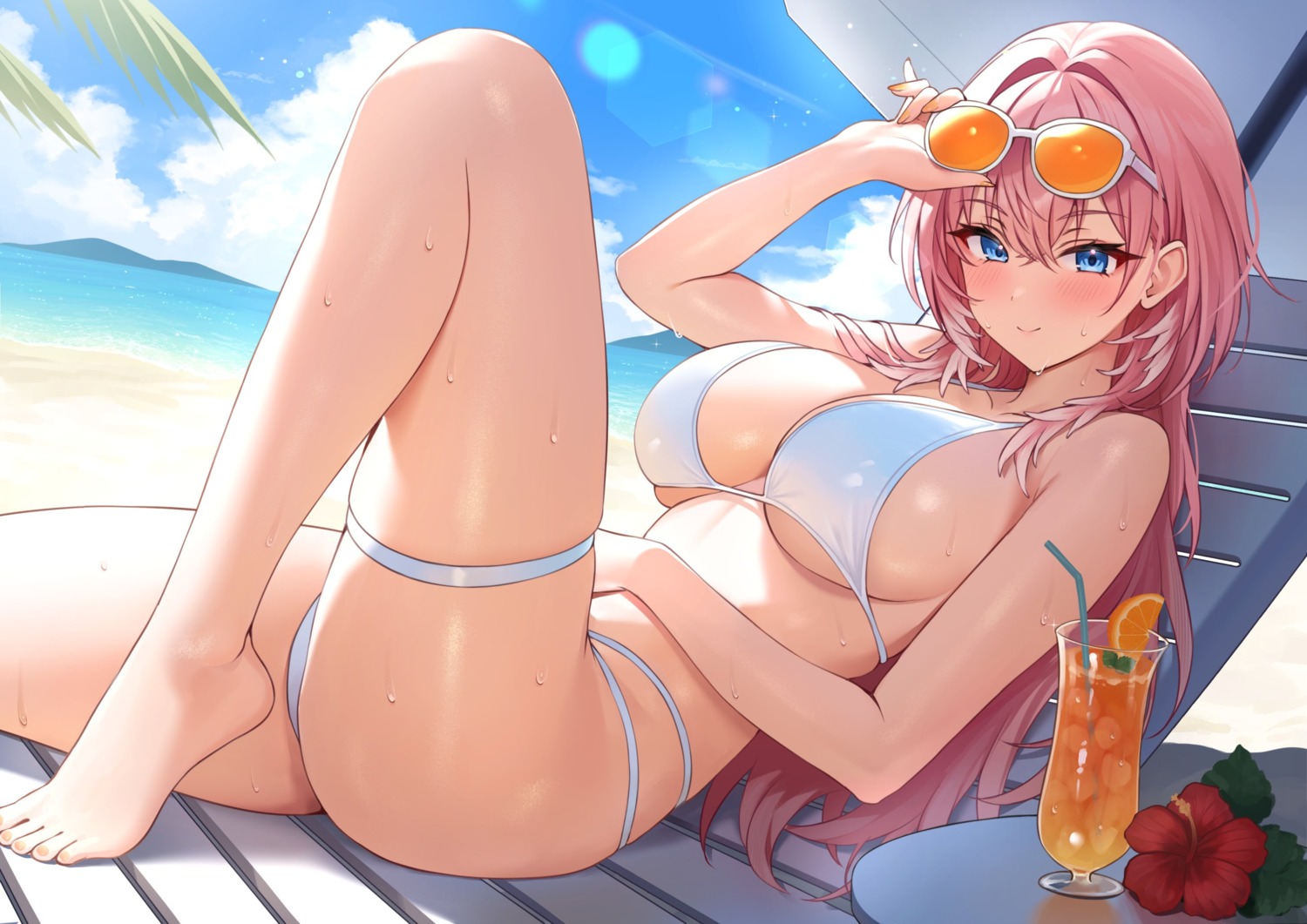 bikini garter holika_baby hololive megane swimsuits takane_lui thong wet