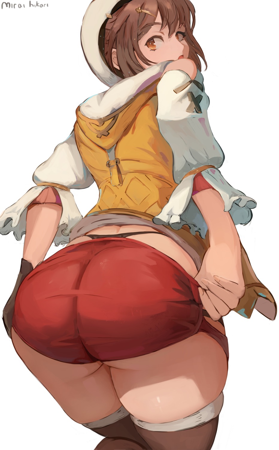 miraihikariart atelier ryza reisalin stout ass pantsu thighhighs undressing  | #973875 | yande.re