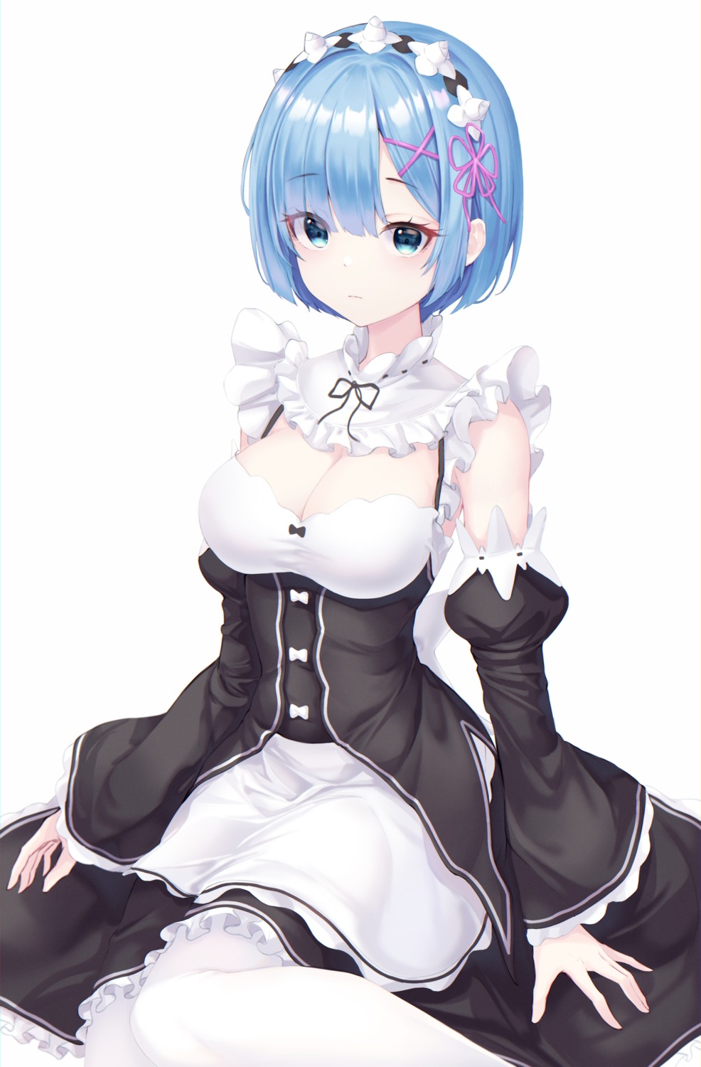 cleavage g_home maid re_zero_kara_hajimeru_isekai_seikatsu rem_(re_zero)