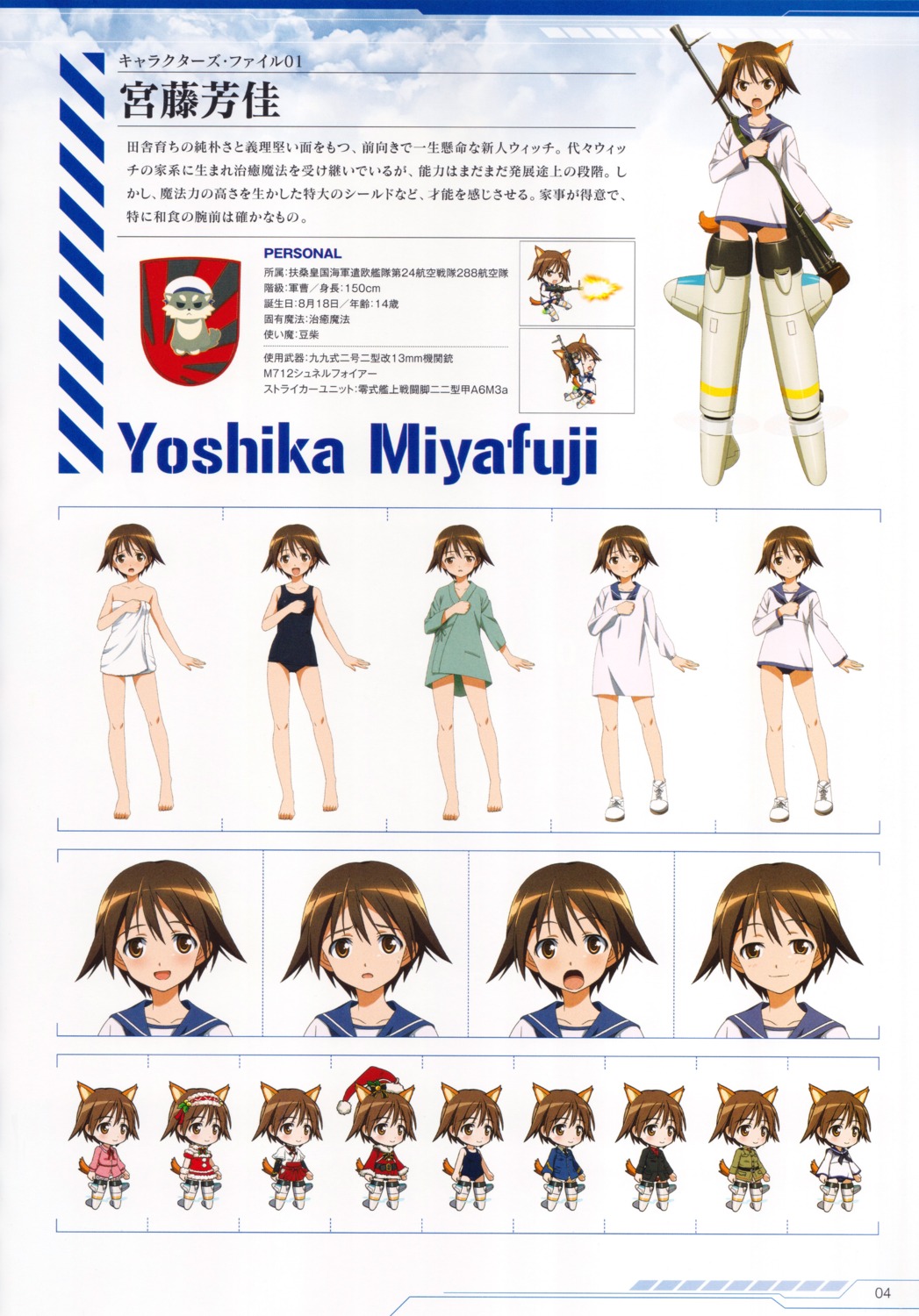 Strike Witches Miyafuji Yoshika Animal Ears Bathing Chibi Christmas Gun Seifuku Swimsuits me Tail Yande Re