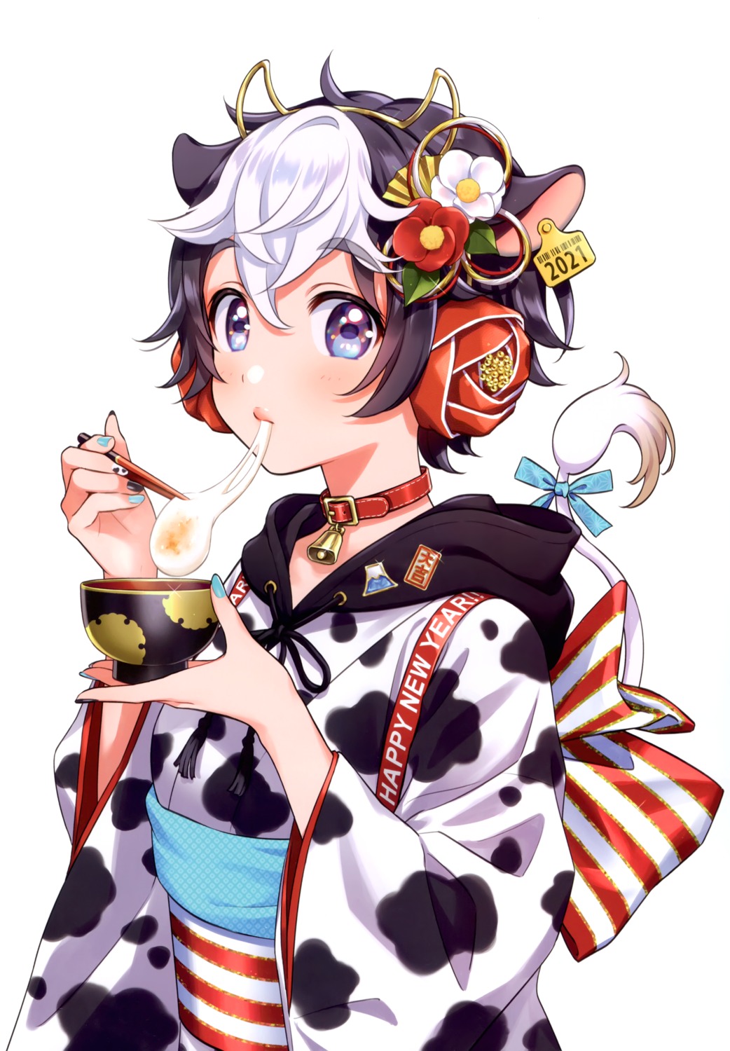 animal_ears horns kimono morikura_en tail