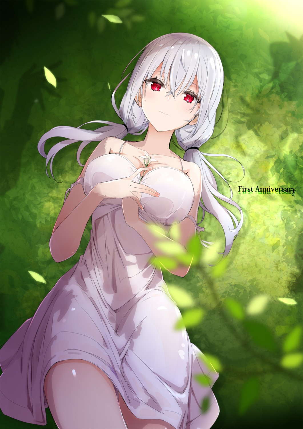 breast_hold dress hakase_fuyuki nijisanji summer_dress vane