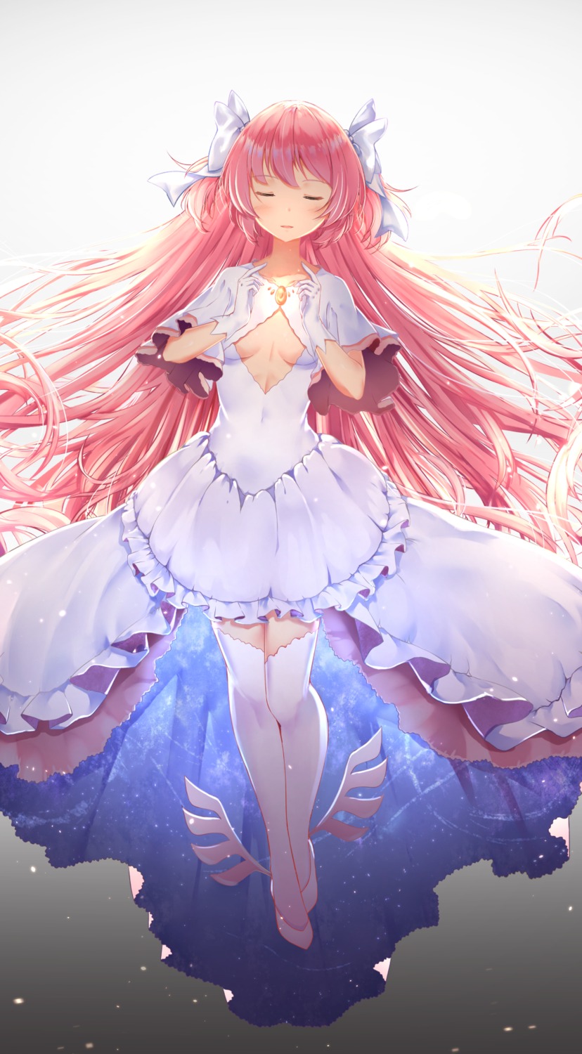 chahei dress kaname_madoka no_bra puella_magi_madoka_magica thighhighs ultimate_madoka