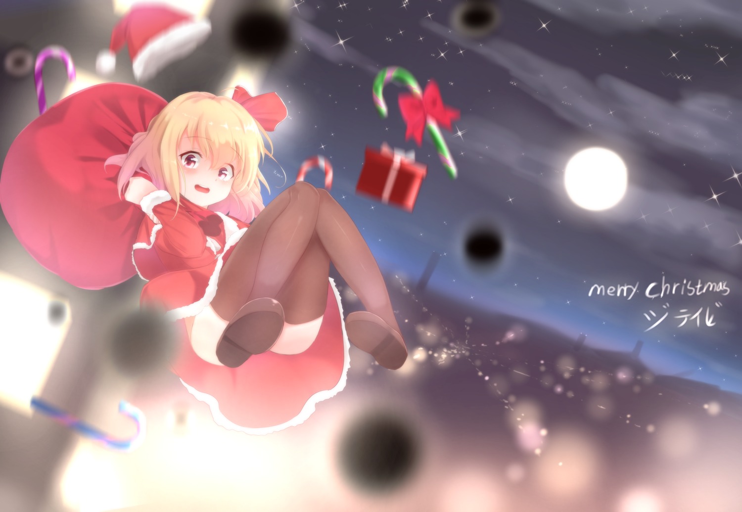 christmas dress nopan rumia septet_(zrca_janne) thighhighs touhou