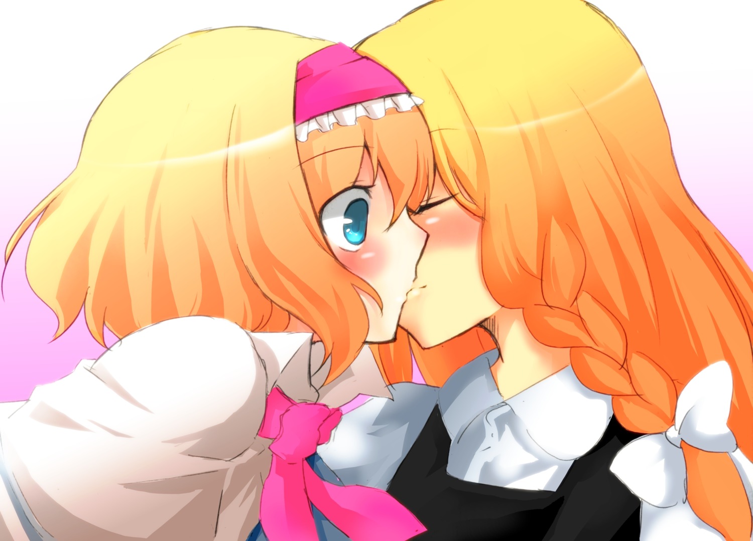 alice_margatroid kirisame_marisa okannigeru touhou yuri