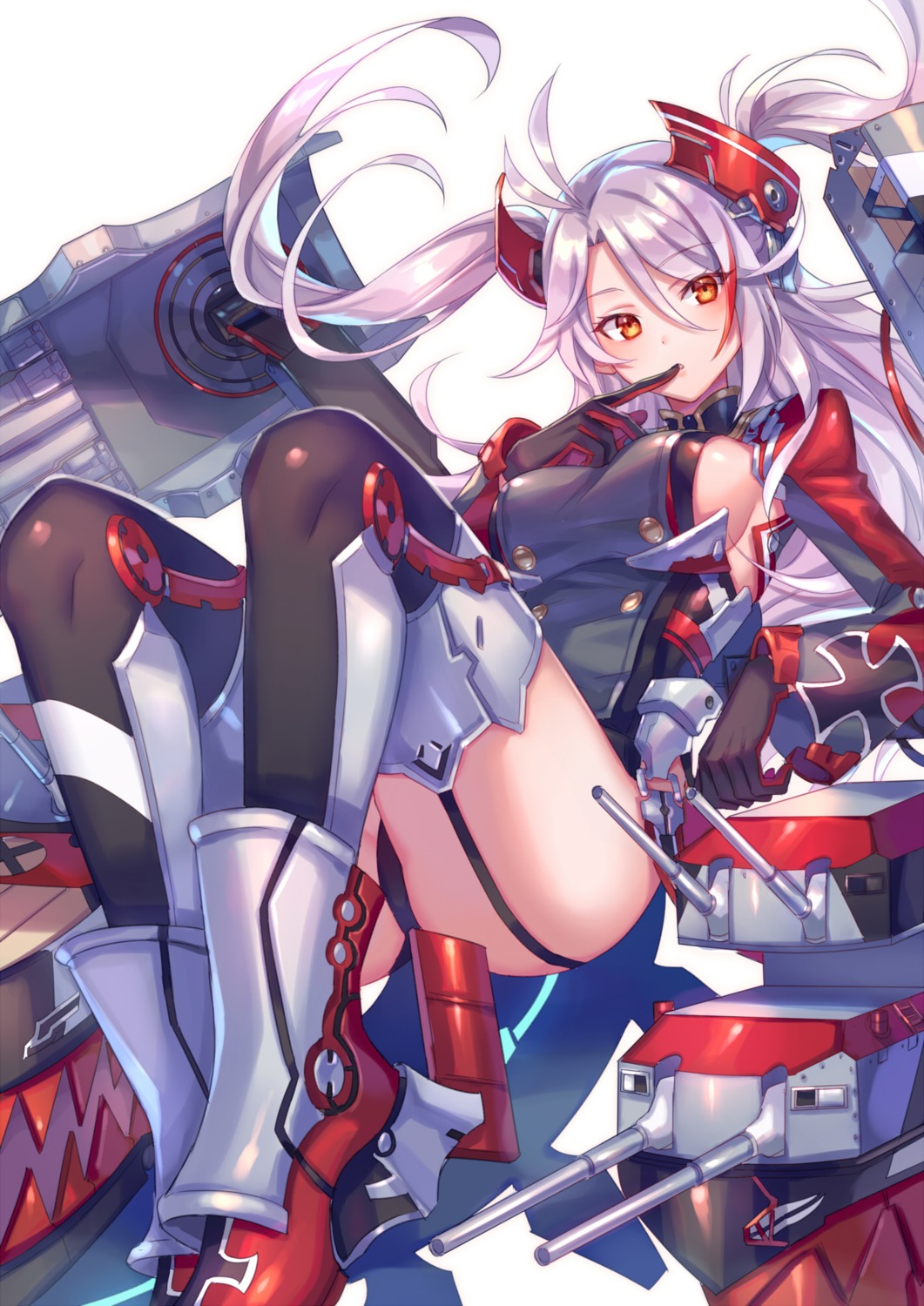 azur_lane pantsu prinz_eugen_(azur_lane) stockings thighhighs uniform zoff_(daria)