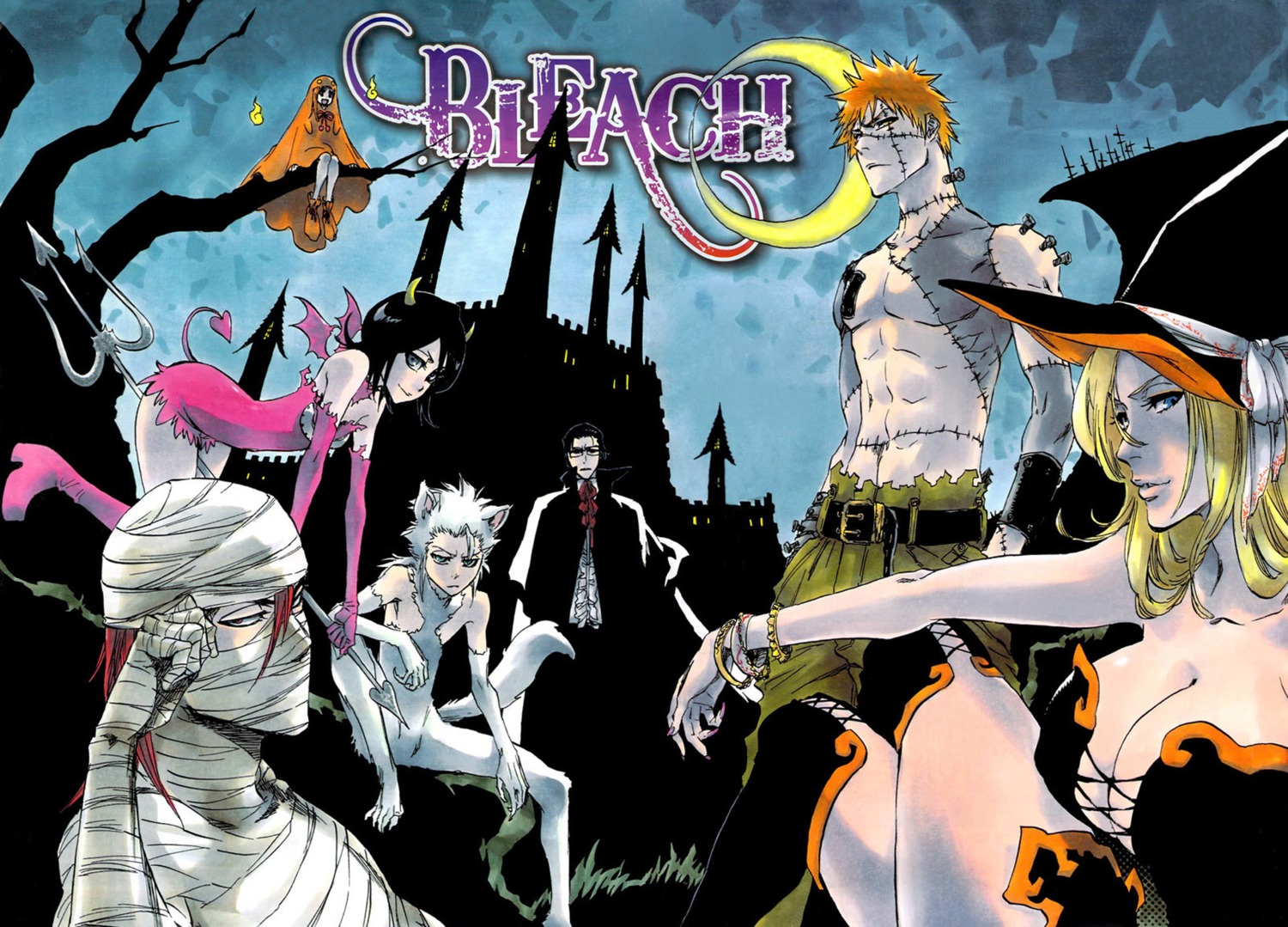 abarai_renji bleach cleavage halloween hitsugaya_toushirou inoue_orihime kubo_tite kuchiki_rukia kurosaki_ichigo matsumoto_rangiku uryuu_ishida